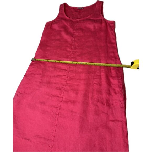 J.Jill Linen Tank style scoop neck midi shift dress with pockets XS Pink - Picture 7 of 8